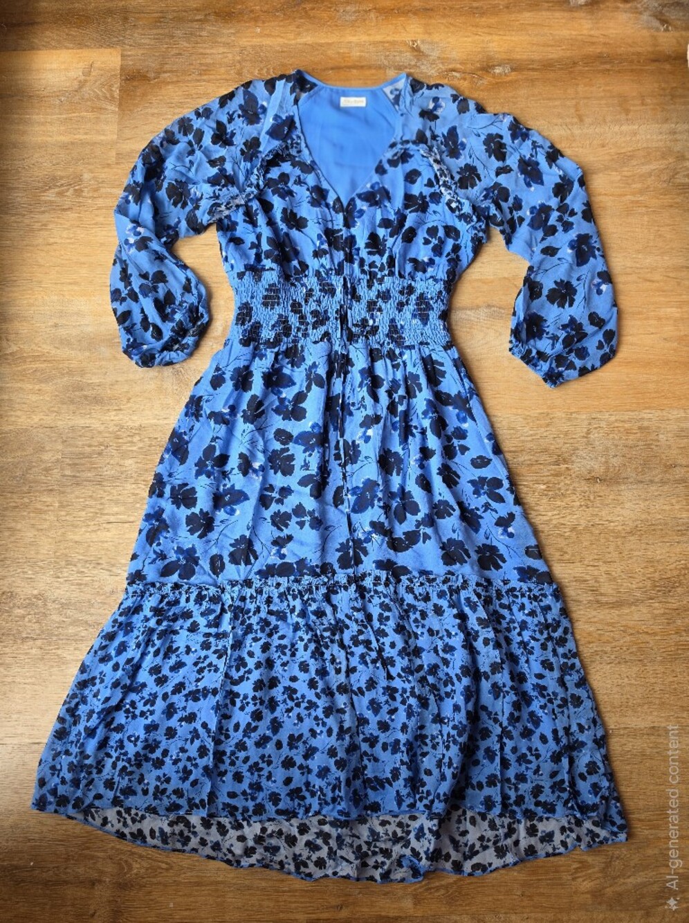 Shoshanna Floria Dress in Jet/Blue Multi Floral Colorway Size 6